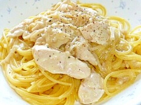 手軽に簡単 ささみとえのきのクリームパスタ♪